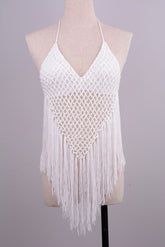 Lace Crochet Hollow Out Tassel Bikini